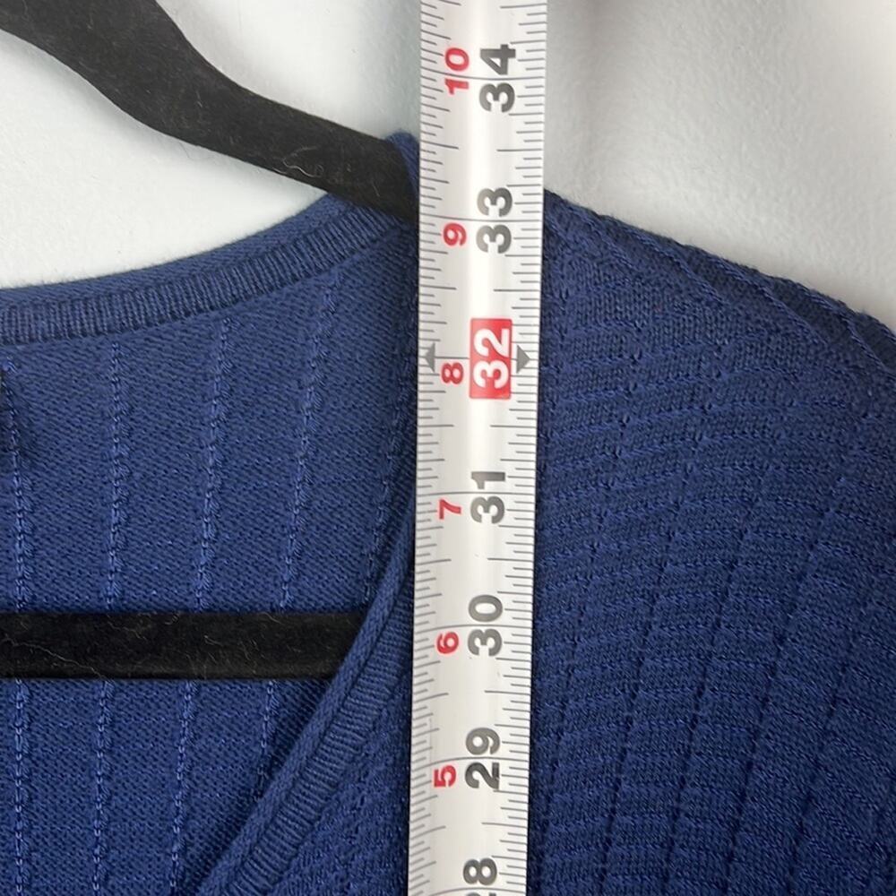 Lane Bryant 18/20 full zip peplum textured knit navy blue cardigan sweater - Picture 8 of 11